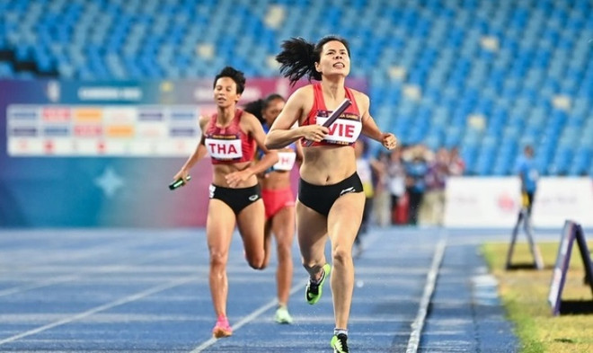 Championnats d'Asie d'athlétisme 2023 : les Vietnamiennes décrochent la médaille d’or dans l’épreuve de 4x400 m ảnh 1 Championnats d'Asie d'athlétisme 2023 : les Vietnamiennes décrochent la médaille d’or dans l’épreuve de 4x400 m ảnh 1