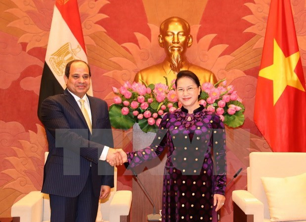 La présidente de l’AN Nguyen Thi Kim Ngan reçoit le président égyptien ảnh 1 La présidente de l’AN Nguyen Thi Kim Ngan reçoit le président égyptien ảnh 1