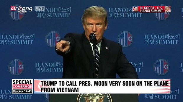 Sommet Etats-Unis-RPDC : le président américain tient une conférence de presse ảnh 1 Sommet Etats-Unis-RPDC : le président américain tient une conférence de presse ảnh 1