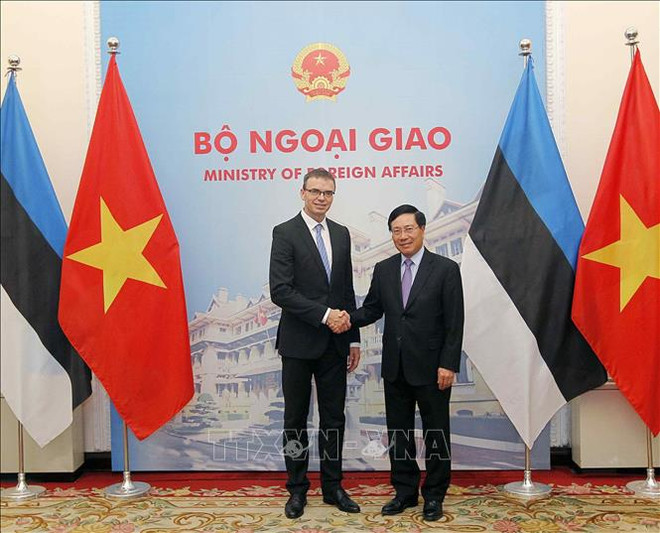 Le vice-PM Pham Binh Minh s’entretient avec le ministre estonien des AE ảnh 1 Le vice-PM Pham Binh Minh s’entretient avec le ministre estonien des AE ảnh 1