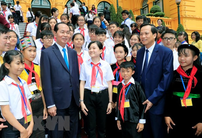 Le président Trân Dai Quang reçoit des enfants en difficulté du pays ảnh 2 Le président Trân Dai Quang reçoit des enfants en difficulté du pays ảnh 2