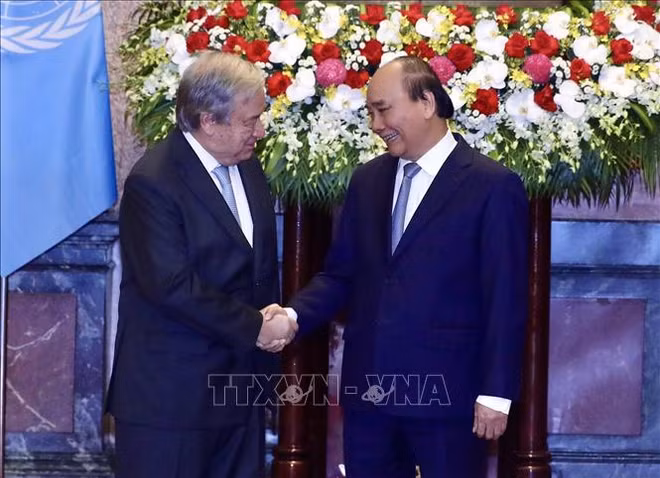 Cérémonie d’accueil officielle du secrétaire général des Nations Unies ảnh 2