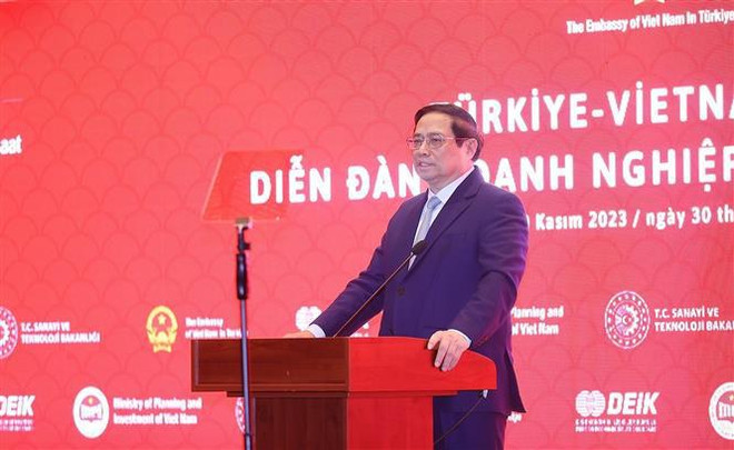 Le Premier ministre Pham Minh Chinh au Forum des affaires Turquie-Vietnam ảnh 1