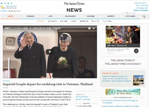 La visite au Vietnam de l’empereur Akihito à la Une des journaux japonais ảnh 1 La visite au Vietnam de l’empereur Akihito à la Une des journaux japonais ảnh 1