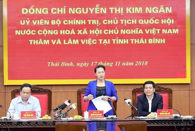 La présidente de l’AN exhorte Thai Binh à déveloper l’économie maritime ảnh 1 La présidente de l’AN exhorte Thai Binh à déveloper l’économie maritime ảnh 1