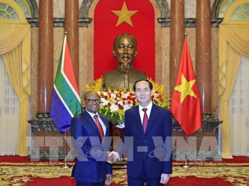Le président Tran Dai Quang reçoit les ambassadeurs sud-africain et égyptien ảnh 1 Le président Tran Dai Quang reçoit les ambassadeurs sud-africain et égyptien ảnh 1