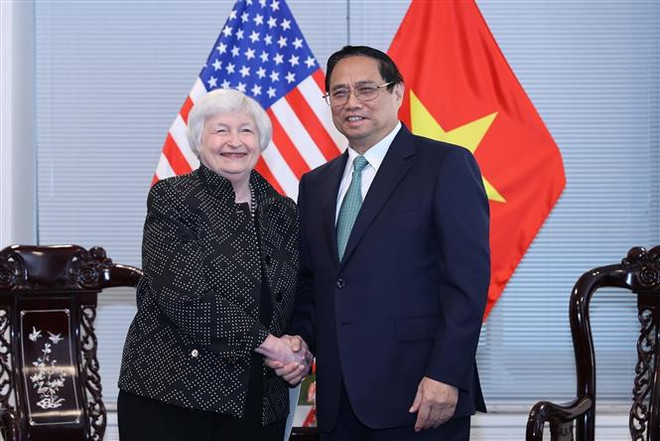Le PM rencontre la secrétaire américaine au Trésor et des dirigeants des entreprises américaines ảnh 1 Le PM rencontre la secrétaire américaine au Trésor et des dirigeants des entreprises américaines ảnh 1