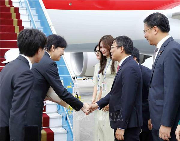 Le prince héritier et la princesse héritière du Japon entamment leur visite officielle au Vietnam ảnh 1 Le prince héritier et la princesse héritière du Japon entamment leur visite officielle au Vietnam ảnh 1