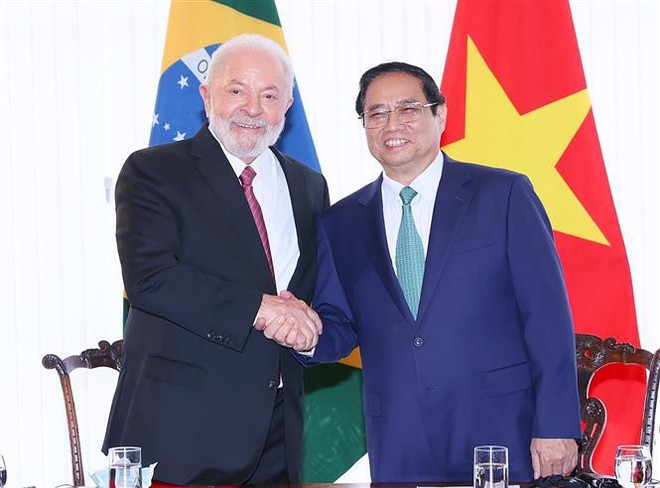 Entretien entre le Premier ministre vietnamien et le président brésilien ảnh 1 Entretien entre le Premier ministre vietnamien et le président brésilien ảnh 1