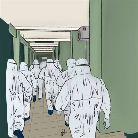 La lutte contre le coronavirus dessinée par une étudiante de Dà Nang ảnh 1 La lutte contre le coronavirus dessinée par une étudiante de Dà Nang ảnh 1