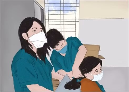 La lutte contre le coronavirus dessinée par une étudiante de Dà Nang ảnh 2 La lutte contre le coronavirus dessinée par une étudiante de Dà Nang ảnh 2