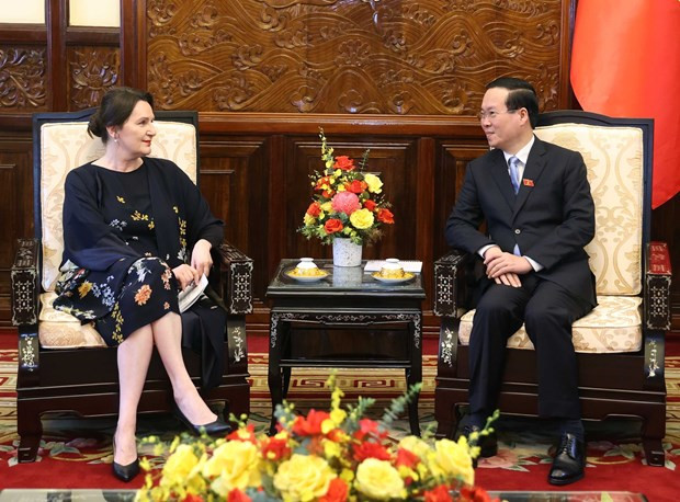 Le président Vo Van Thuong reçoit les nouveaux ambassadeurs étrangers ảnh 2 Le président Vo Van Thuong reçoit les nouveaux ambassadeurs étrangers ảnh 2