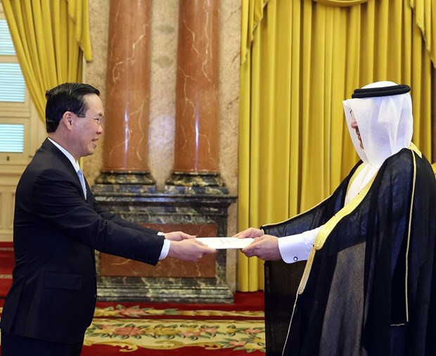 Le président Vo Van Thuong reçoit les nouveaux ambassadeurs étrangers ảnh 1 Le président Vo Van Thuong reçoit les nouveaux ambassadeurs étrangers ảnh 1