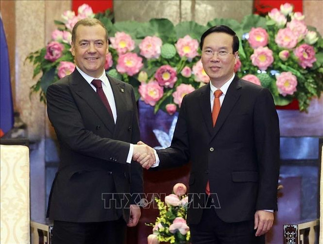 Le président Vo Van Thuong salue la visite du président du Parti Russie unie ảnh 1 Le président Vo Van Thuong salue la visite du président du Parti Russie unie ảnh 1