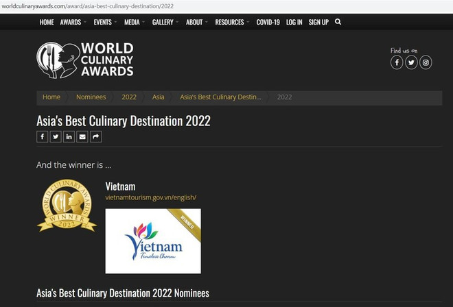 World Culinary Awards: Le Vietnam est la meilleure destination culinaire en Asie 2022 ảnh 1