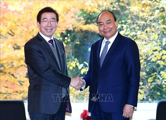 Le Premier ministre Nguyen Xuan Phuc reçoit le maire de Séoul ảnh 1 Le Premier ministre Nguyen Xuan Phuc reçoit le maire de Séoul ảnh 1