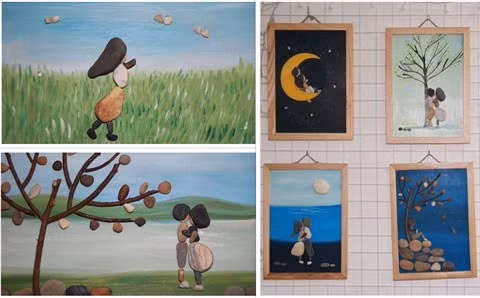 Les œuvres en galets d’une jeune hanoïenne ảnh 2 Les œuvres en galets d’une jeune hanoïenne ảnh 2