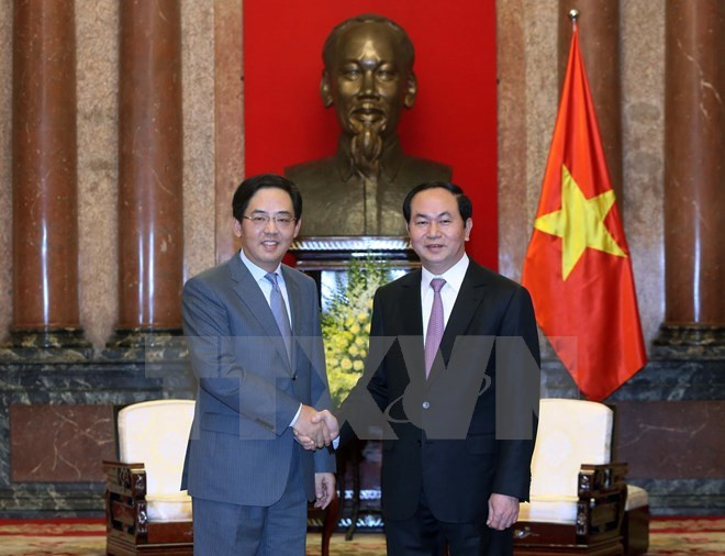 Le président Tran Dai Quang reçoit l'ambassadeur de Chine ảnh 1 Le président Tran Dai Quang reçoit l'ambassadeur de Chine ảnh 1