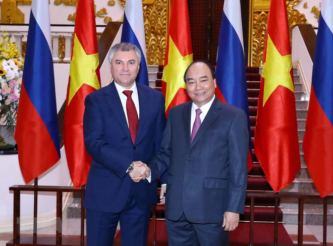 Le PM Nguyen Xuan Phuc reçoit le président de la Douma d’Etat de Russie ảnh 1 Le PM Nguyen Xuan Phuc reçoit le président de la Douma d’Etat de Russie ảnh 1