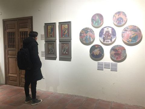 Les jeunes artistes peintres se passionnent pour les estampes de Hàng Trông ảnh 2 Les jeunes artistes peintres se passionnent pour les estampes de Hàng Trông ảnh 2