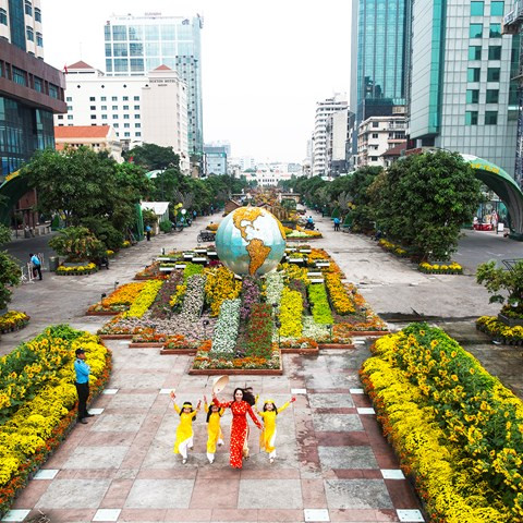 Têt 2019 : préparation de la rue florale Nguyên Huê à Hô Chi Minh-Ville ảnh 1 Têt 2019 : préparation de la rue florale Nguyên Huê à Hô Chi Minh-Ville ảnh 1