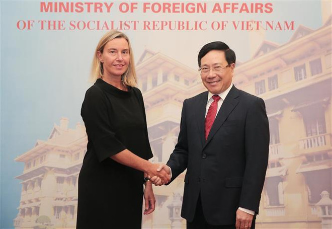 Le vice-PM Pham Binh Minh s’entretient avec la vice-présidente de la Commission européenne ảnh 1 Le vice-PM Pham Binh Minh s’entretient avec la vice-présidente de la Commission européenne ảnh 1