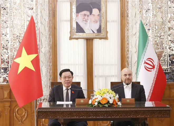 Vietnam-Iran: Conférence de presse conjointe des présidents des organes législatifs ảnh 1