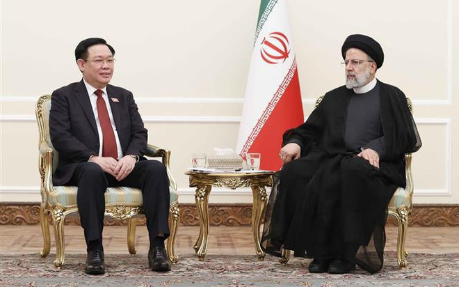 Entrevue entre le président de l'AN Vuong Dinh Hue et le président iranien Ebrahim Raisi ảnh 1