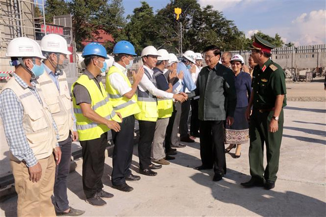 Le progrès des travaux du nouveau siège de l’Assemblée nationale laotienne est assuré ảnh 1 Le progrès des travaux du nouveau siège de l’Assemblée nationale laotienne est assuré ảnh 1
