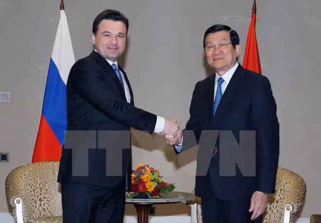 Le président Truong Tan Sang reçoit le gouverneur de la région de Moscou ảnh 1