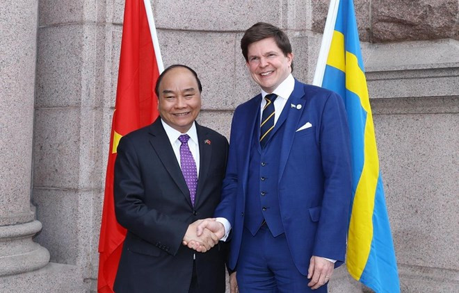 Le PM Nguyên Xuân Phuc rencontre le chef du Parlement suédois Andreas Norlen ảnh 1 Le PM Nguyên Xuân Phuc rencontre le chef du Parlement suédois Andreas Norlen ảnh 1