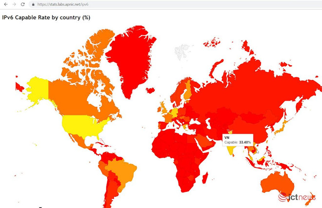 Le Vietnam se classe 13e mondiale en termes de transition vers IPv6 ảnh 1 Le Vietnam se classe 13e mondiale en termes de transition vers IPv6 ảnh 1
