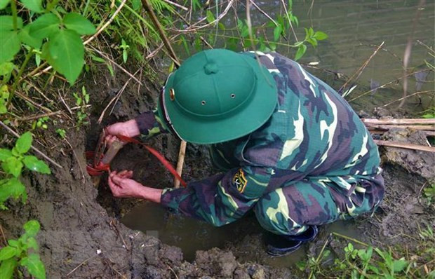 Yen Bai : neutralisation d'une bombe laissée par la guerre ảnh 1 Yen Bai : neutralisation d'une bombe laissée par la guerre ảnh 1