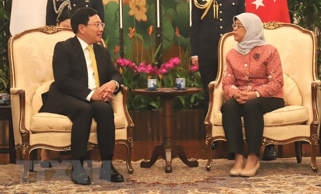 Le vice-Premier ministre Pham Binh Minh rencontre des dirigeants singapouriens ảnh 1 Le vice-Premier ministre Pham Binh Minh rencontre des dirigeants singapouriens ảnh 1