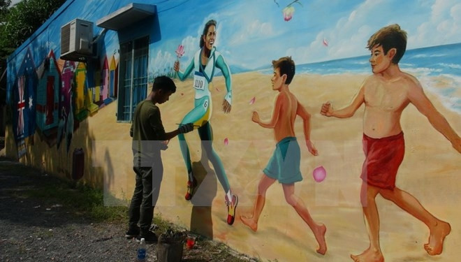 Dông Thap: village des fresques murales Vietnam - Australie ảnh 1 Dông Thap: village des fresques murales Vietnam - Australie ảnh 1