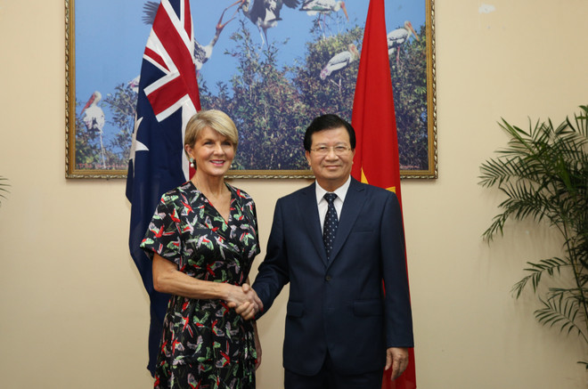 Le vice-PM vietnamien Trinh Dinh Dung reçoit la ministre australienne des AE ảnh 1 Le vice-PM vietnamien Trinh Dinh Dung reçoit la ministre australienne des AE ảnh 1