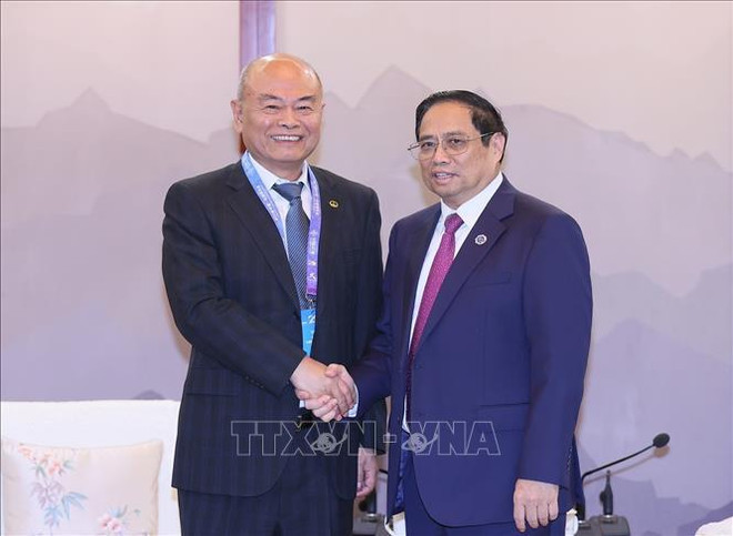 Le Premier ministre Pham Minh Chinh rencontre des dirigeants de grands groupes chinois ảnh 1 Le Premier ministre Pham Minh Chinh rencontre des dirigeants de grands groupes chinois ảnh 1