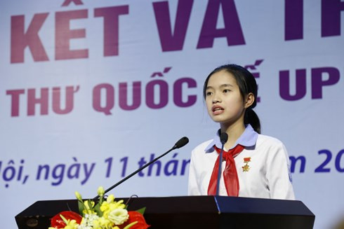 Une élève vietnamienne remporte le 3e prix du concours de composition épistolaire de l’UPU ảnh 1 Une élève vietnamienne remporte le 3e prix du concours de composition épistolaire de l’UPU ảnh 1