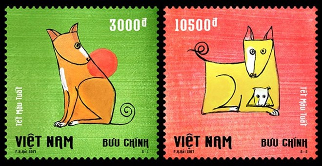 Nouveaux timbres pour l’Année du chien ảnh 1 Nouveaux timbres pour l’Année du chien ảnh 1
