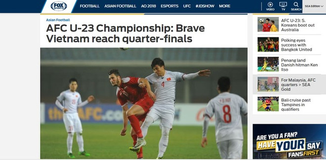 Football : la presse salue la performance de l'U23 Vietnam ảnh 1 Football : la presse salue la performance de l'U23 Vietnam ảnh 1