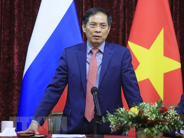 Le ministre des Affaires étrangères Bui Thanh Son rencontre des Vietnamiens en Russie ảnh 1 Le ministre des Affaires étrangères Bui Thanh Son rencontre des Vietnamiens en Russie ảnh 1