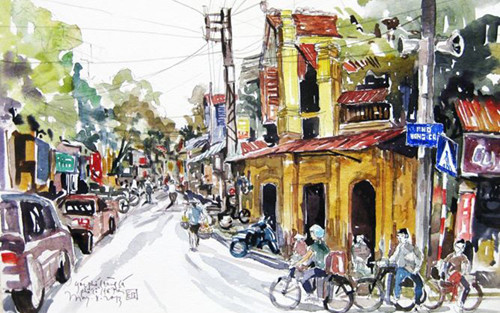 Les rues de Hanoï en peinture ảnh 2 Les rues de Hanoï en peinture ảnh 2