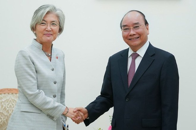 Le PM reçoit la ministre des Affaires étrangères de la République de Corée ảnh 1 Le PM reçoit la ministre des Affaires étrangères de la République de Corée ảnh 1