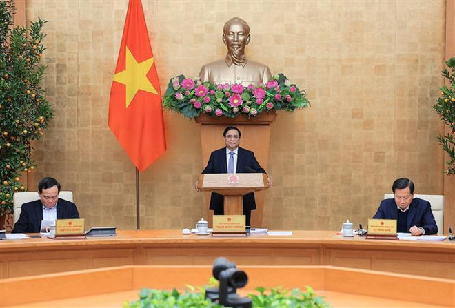 Le PM Pham Minh Chinh préside la réunion gouvernementale en février ảnh 1 Le PM Pham Minh Chinh préside la réunion gouvernementale en février ảnh 1
