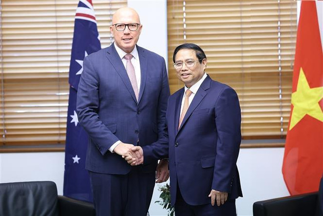 Le Premier ministre Pham Minh Chinh rencontre le chef du Parti libéral d’Australie ảnh 2 Le Premier ministre Pham Minh Chinh rencontre le chef du Parti libéral d’Australie ảnh 2