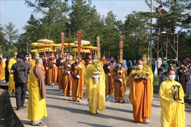 Cérémonie de crémation du bonze supérieur Thich Nhât Hanh à Huê ảnh 1 Cérémonie de crémation du bonze supérieur Thich Nhât Hanh à Huê ảnh 1