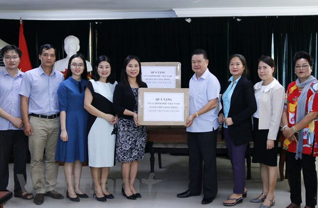 COVID-19 : Remise de 75.000 masques médicaux à la communauté vietnamienne au Laos ảnh 1 COVID-19 : Remise de 75.000 masques médicaux à la communauté vietnamienne au Laos ảnh 1