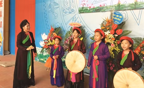 Succès de l’enseignement du quan ho en milieu scolaire ảnh 1