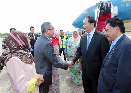 Le président Trân Dai Quang entame sa visite d’Etat au Brunei ảnh 1 Le président Trân Dai Quang entame sa visite d’Etat au Brunei ảnh 1