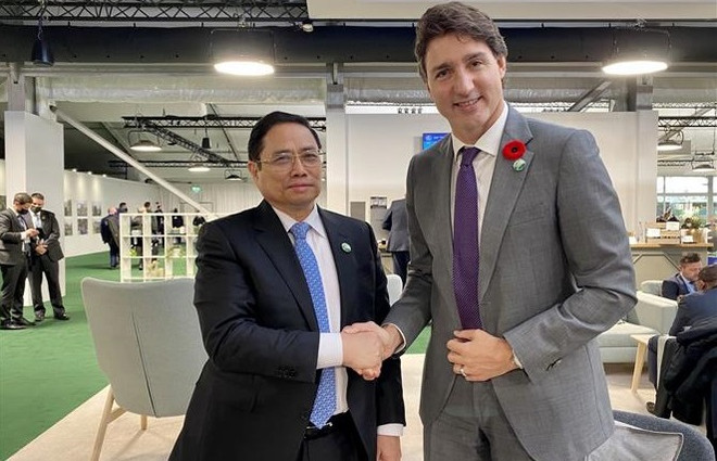 COP26 : le Premier ministre Pham Minh Chinh rencontre les dirigeants du Canada et de la Zambie ảnh 1 COP26 : le Premier ministre Pham Minh Chinh rencontre les dirigeants du Canada et de la Zambie ảnh 1